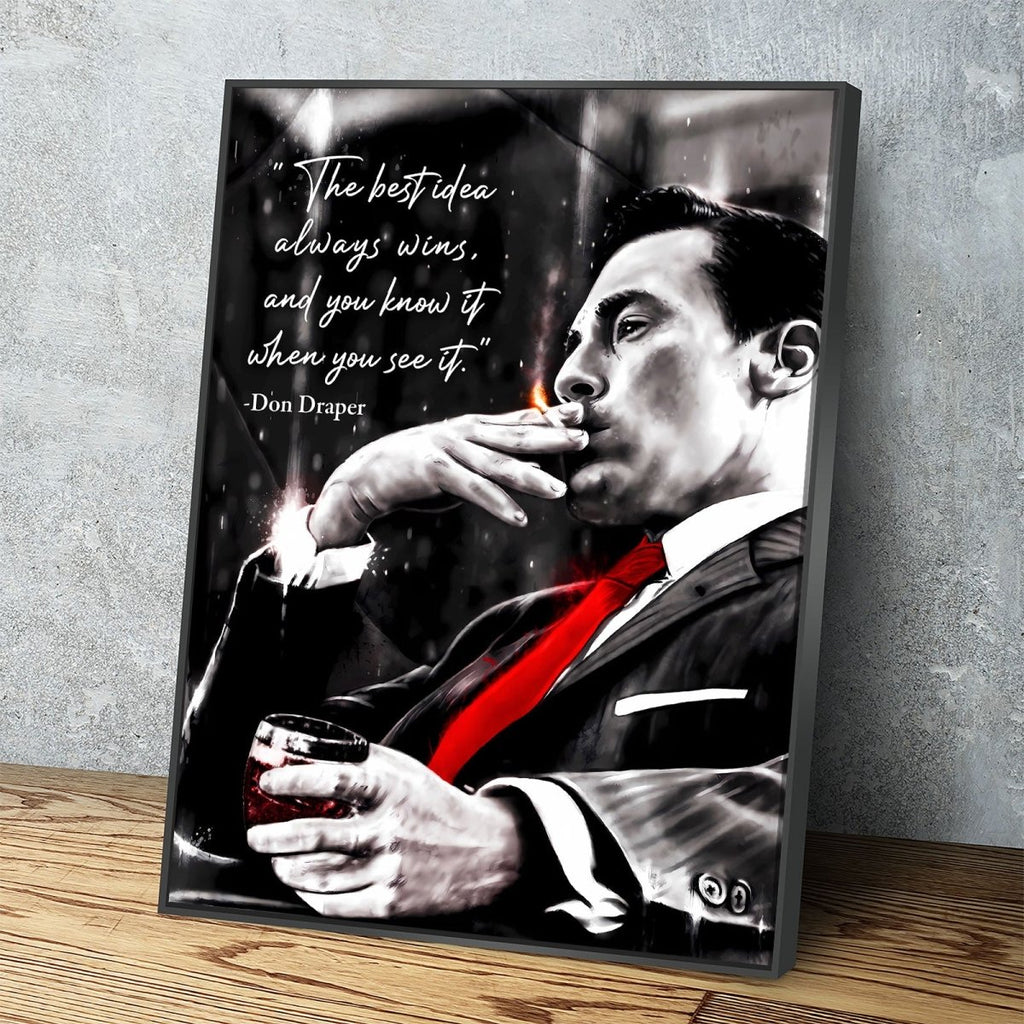 The Best Idea Always Wins And You Know It When You See It Canvas Wall Art, Don Draper Mad Men Quote