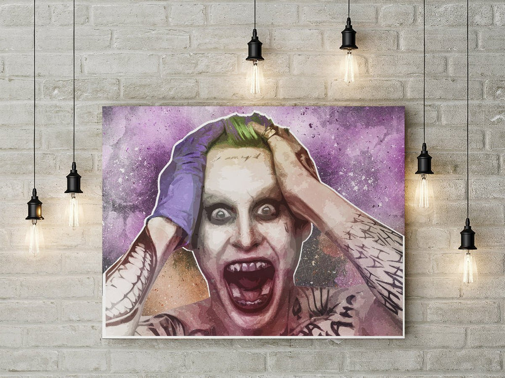 The Joker Suicide Squad Jared Leto inspired Abstract Framed Wall Art - Royal Crown Pro