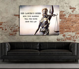 The Lawyer's Creed Mind Your Manners Tell The Truth Know The Law Canvas Wall Art - Royal Crown Pro