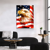 The Patriot Canvas Wall Art, Patriot Decor, American Flag, American Eagle, American Patriot - Royal Crown Pro