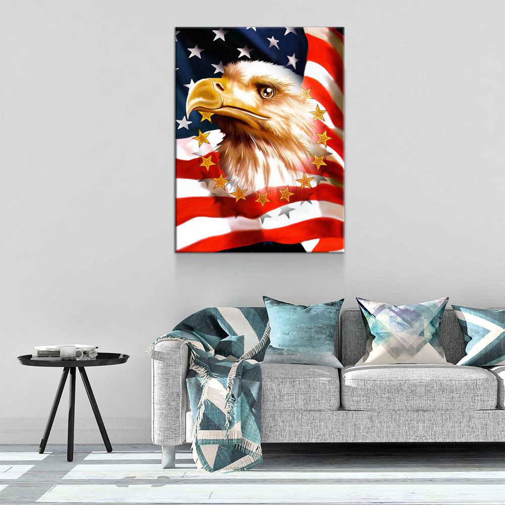 The Patriot Canvas Wall Art, Patriot Decor, American Flag, American Eagle, American Patriot - Royal Crown Pro