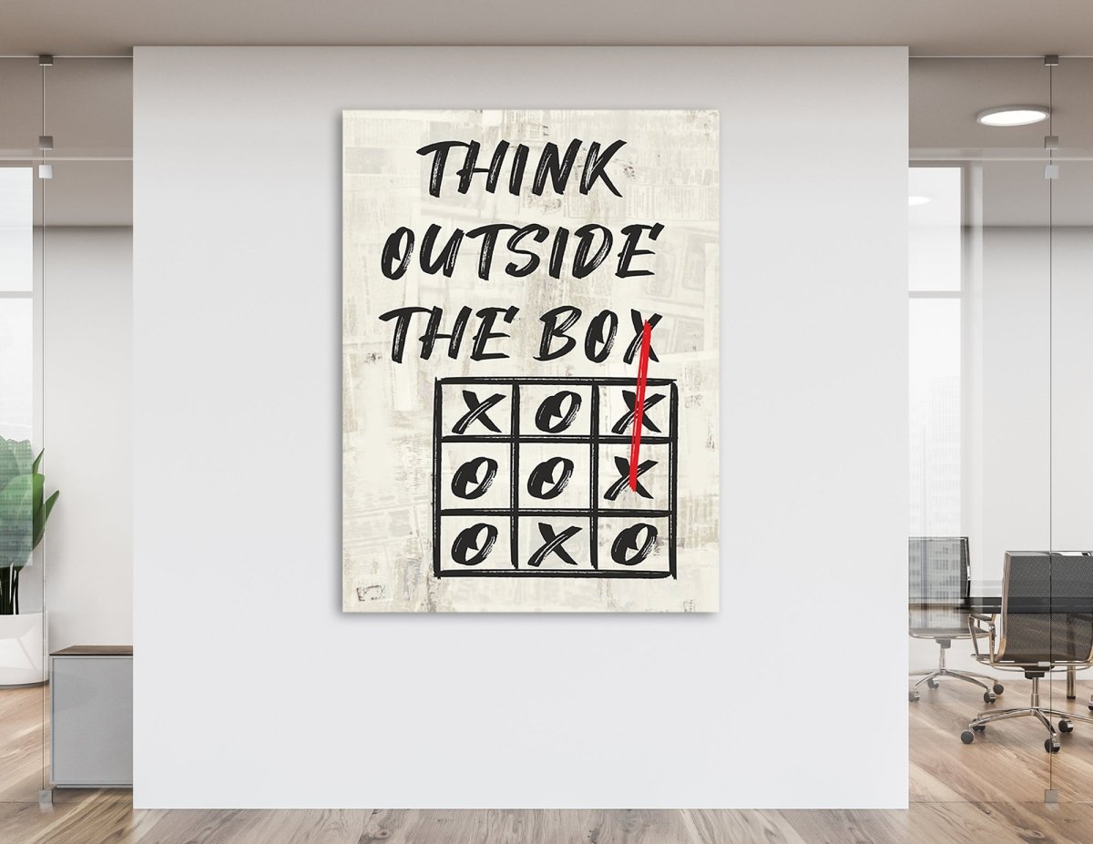 Think Outside The Box Canvas Wall Art, Motivational Art, Office Decor ...