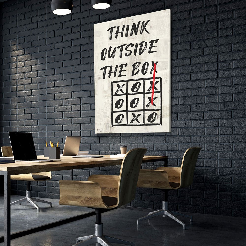 Think Outside The Box Canvas Wall Art, Motivational Art, Office Decor, Wall Art, Motivational Quotes, Office Inspiration - Royal Crown Pro