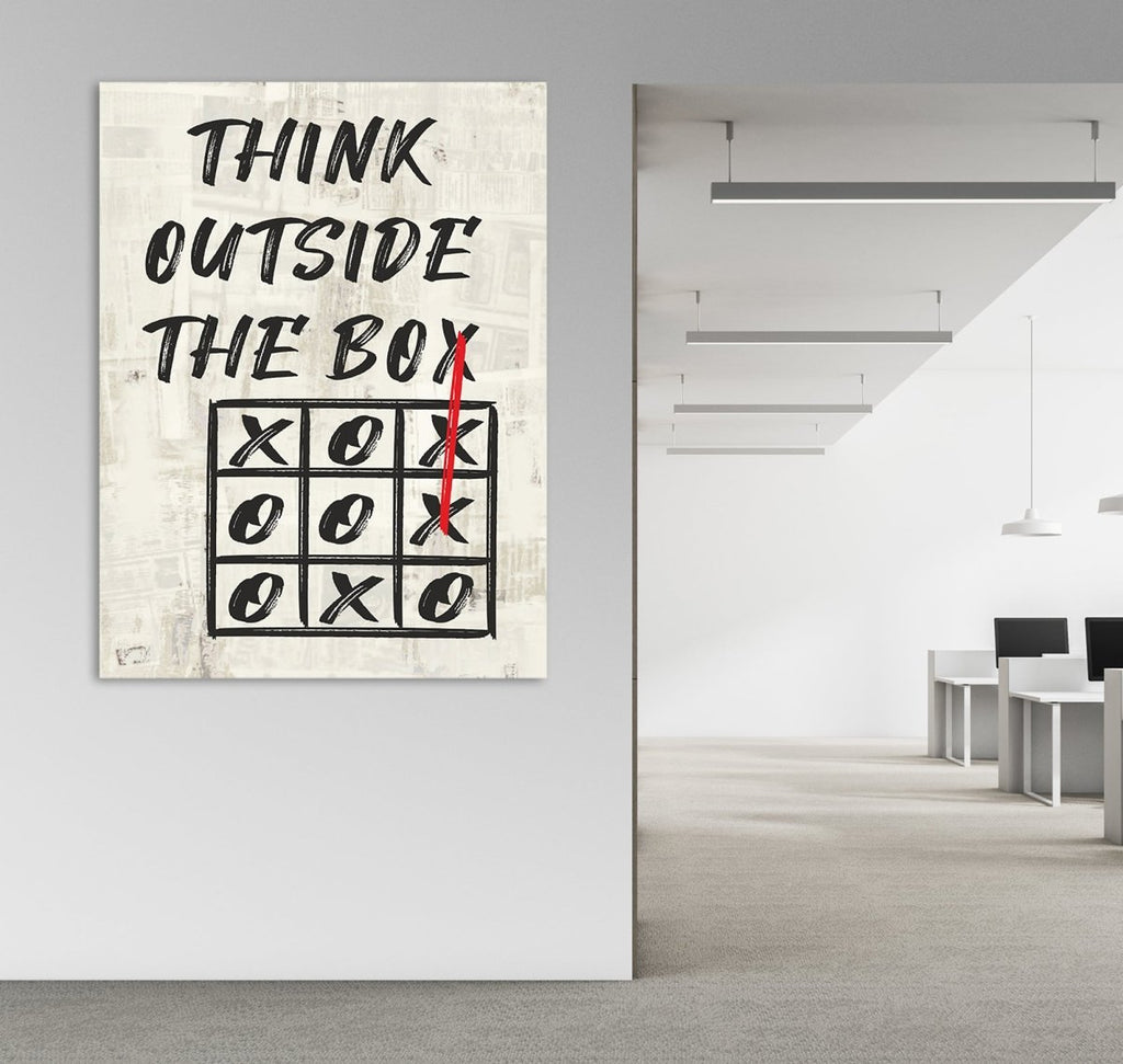 Think Outside The Box Canvas Wall Art, Motivational Art, Office Decor, Wall Art, Motivational Quotes, Office Inspiration - Royal Crown Pro