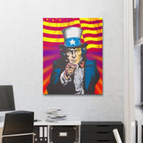 Uncle Same Wants You Abstract Wall Art Canvas - Royal Crown Pro