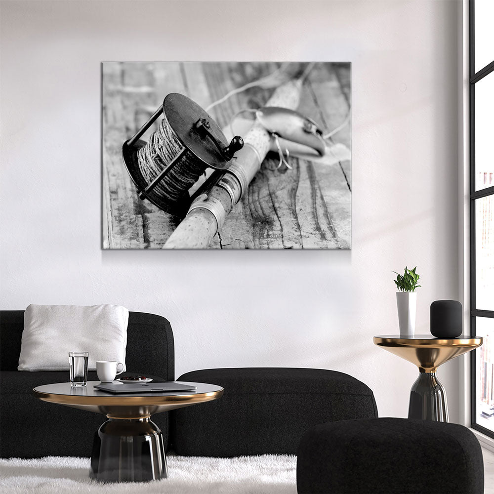 Vintage Fishing Decor Canvas Wall Art - Royal Crown Pro