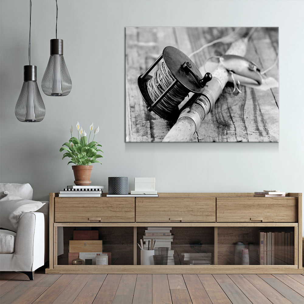 Vintage Fishing Decor Canvas Wall Art - Royal Crown Pro