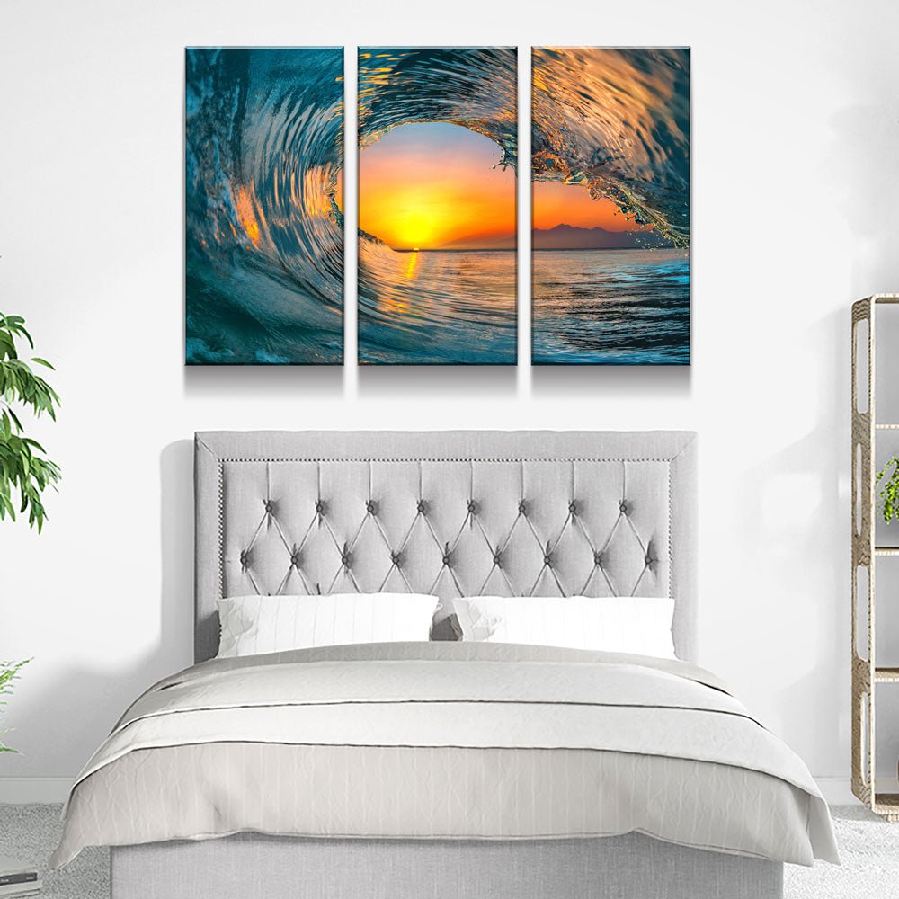 Wave Carve Limited Edition 3-Piece Wall Art Canvas - Royal Crown Pro
