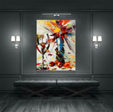 Wine And Flowers Abstract Canvas Wall Art, Wine Decor With Flowers, Abstract Wine Art, Kitchen Decor, Bar Decor - Royal Crown Pro