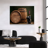 Wine & Barrels Canvas Wall Art, Wine Lovers Decor - Royal Crown Pro