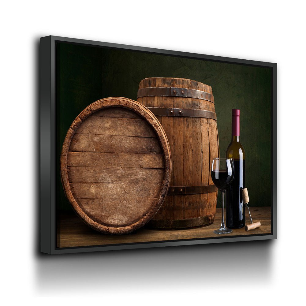 Wine & Barrels Canvas Wall Art, Wine Lovers Decor - Royal Crown Pro