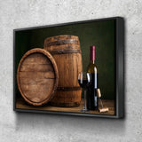 Wine & Barrels Canvas Wall Art, Wine Lovers Decor - Royal Crown Pro