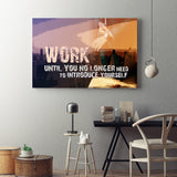 Work Until You No Longer Need To Introduce Yourself Framed Canvas Wall Art - Royal Crown Pro