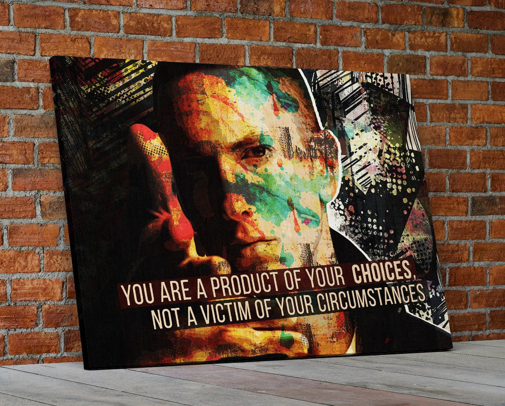 You Are A Product Of Your Choices, Eminem Art, Abstract Canvas Wall Art Motivational Quote - Royal Crown Pro